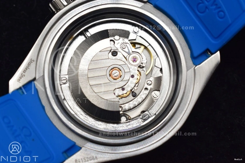 TF 1:1 6000M Dial Seamaster Black Deep Black Strap Ceramic Ultra A2824 Edition Bezel on Blue Rubber SS Best 0302